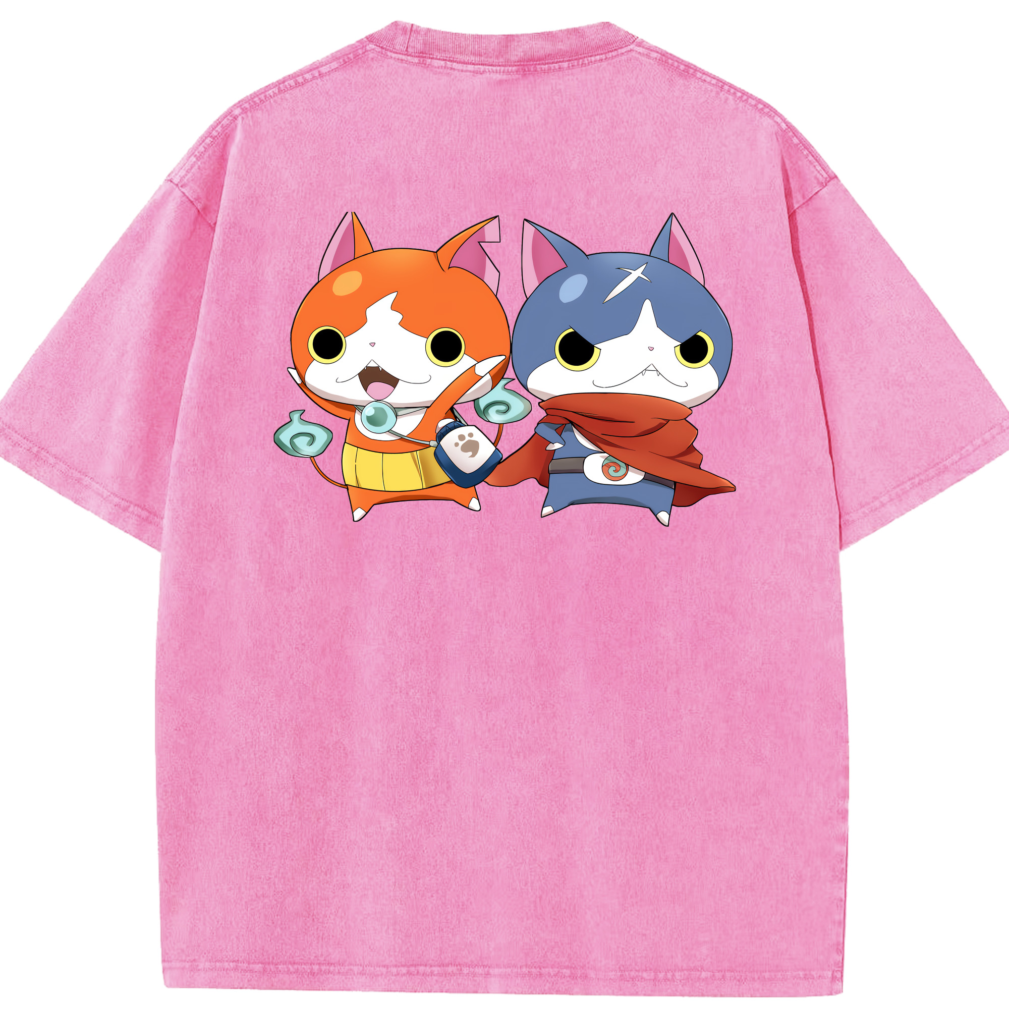 （画像用） 妖怪ウォッチ Yo-kai Watch 綿100% ヴィンテージ風 半袖Tシャツ（背面プリント）